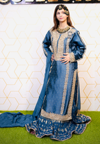 Amna Collection Se001 – Sheesha Silk Bridal Formal with Crystal & Raisham Work