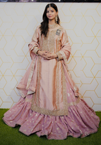 Amna Collection Ab001 – Embroidered Party Wear Formal with Crystal & Raisham Work
