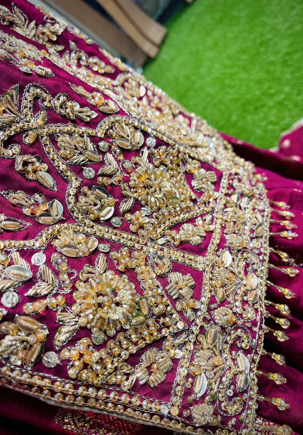 Amna Collection We021 – Sheesha Silk Bridal Formal with Crystal & Raisham Work