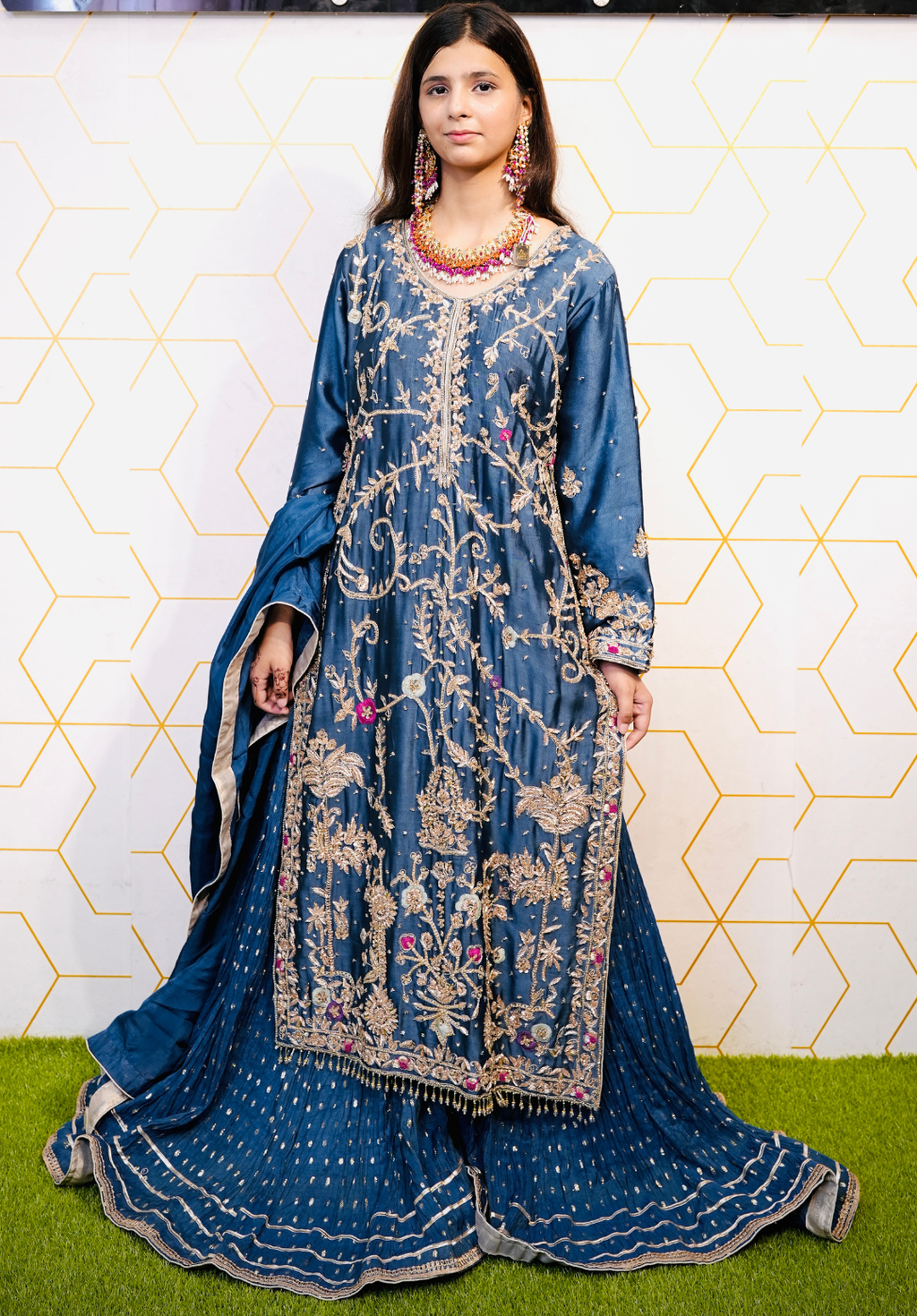 Amna Collection MoR004 – Silk Bridal Formal with Pure Silk Dupatta & Crystal Work
