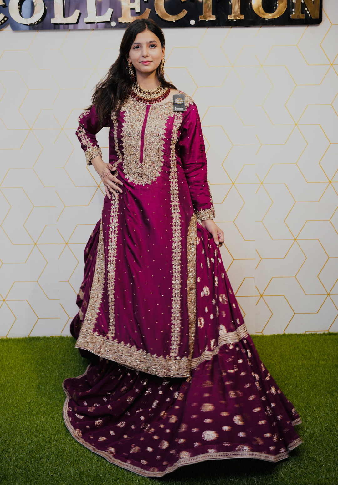 Amna Collection Ab001 – Embroidered Party Wear Formal with Crystal & Raisham Work