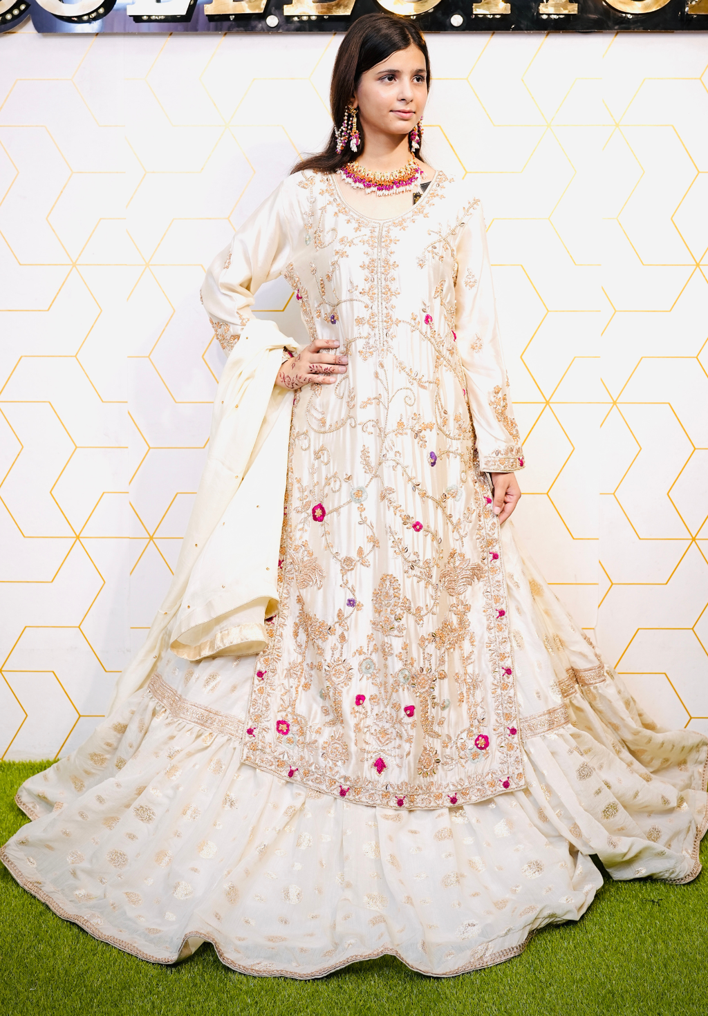Amna Collection MoR004 – Silk Bridal Formal with Pure Silk Dupatta & Crystal Work