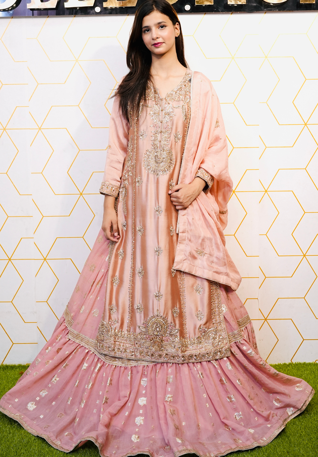 Amna Collection Er010 – Embroidered Bridal Formal with Crystal & Kora Dab Work