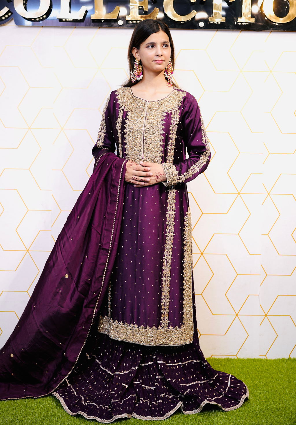 Amna Collection Ab001 – Embroidered Party Wear Formal with Crystal & Raisham Work