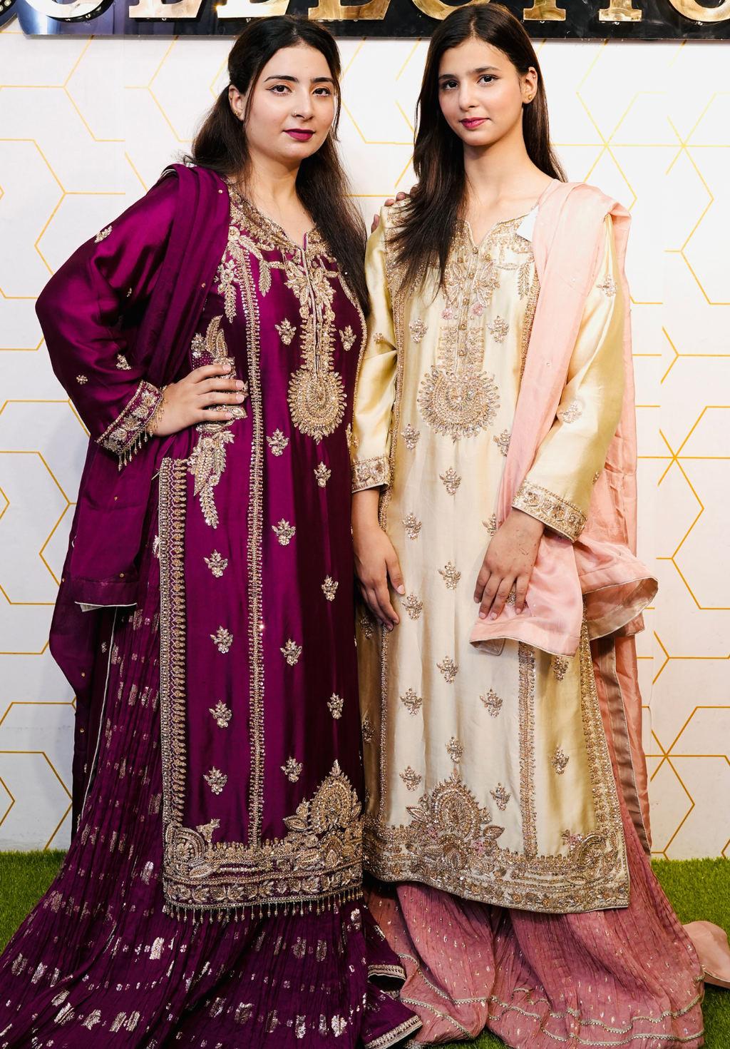 Amna Collection AF008 – Embroidered Bridal Formal with Crystal & Kora Dab Work