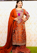 Amna Collection DA007 – Embroidered Bridal Formal with Crystal & Kora Dab Work