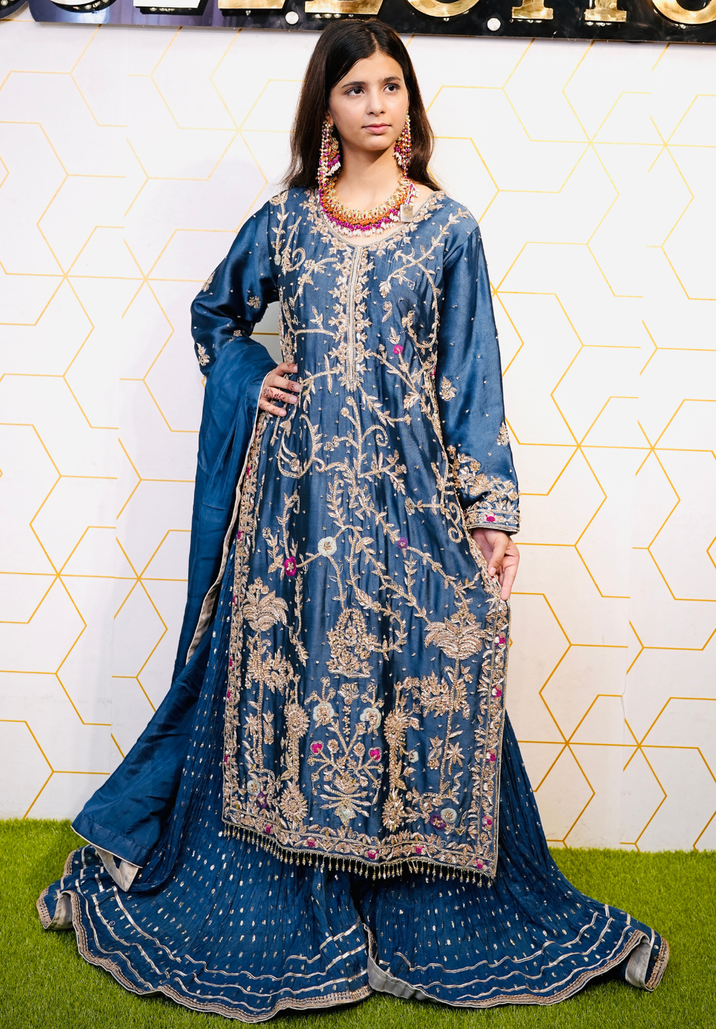 Amna Collection MoR004 – Silk Bridal Formal with Pure Silk Dupatta & Crystal Work