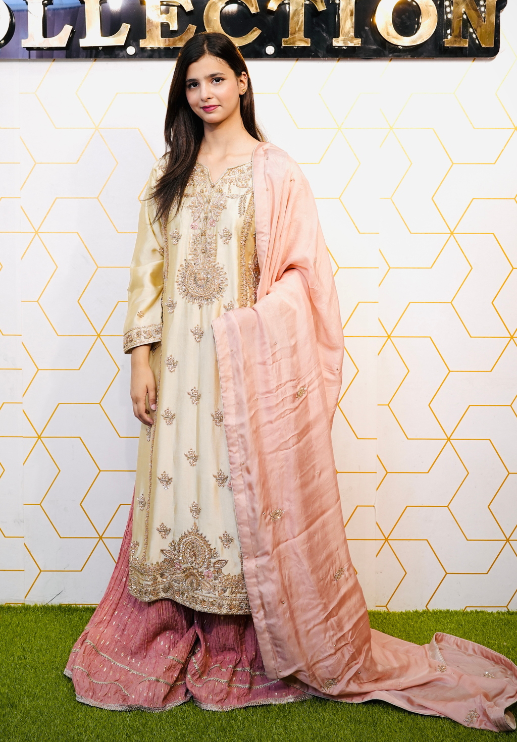 Amna Collection Er010 – Embroidered Bridal Formal with Crystal & Kora Dab Work