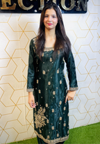 Amna Collection HS016 – Organza Party Wear Formal with Crystal & Raisham Work