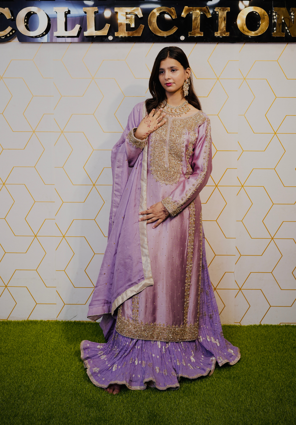 Amna Collection Ab001 – Embroidered Party Wear Formal with Crystal & Raisham Work