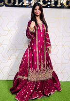 Amna Collection We021 – Sheesha Silk Bridal Formal with Crystal & Raisham Work