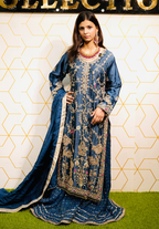 Amna Collection Ma004 – Silk & Organza Bridal Formal with Shararah & Crystal Work