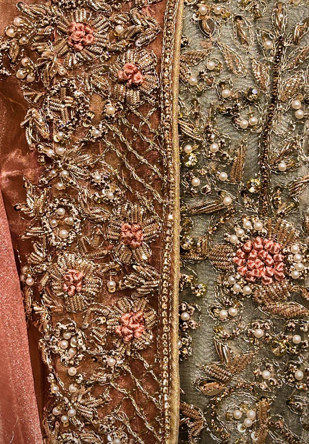 Amna Collection ZN053 – Organza Bridal Walima with Crystal & Raisham Work