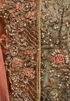 Amna Collection ZN053 – Organza Bridal Walima with Crystal & Raisham Work