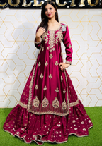 Amna Collection Le011 – Sheesha Silk Bridal Formal with Crystal & Raisham Work
