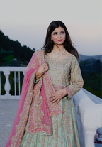 Amna Collection BB059 – Silk Bridal Walima with Crystal & Raisham Work