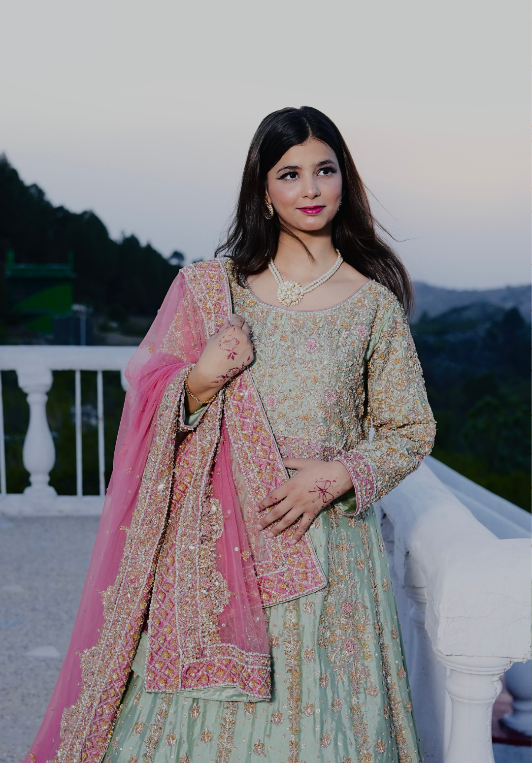 Amna Collection BB059 – Silk Bridal Walima with Crystal & Raisham Work