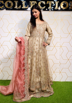 Amna Collection KK068 – Silk Bridal Walima with Crystal & Raisham Work