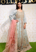Amna Collection SS057 – Net Bridal Walima with Crystal & Raisham Work