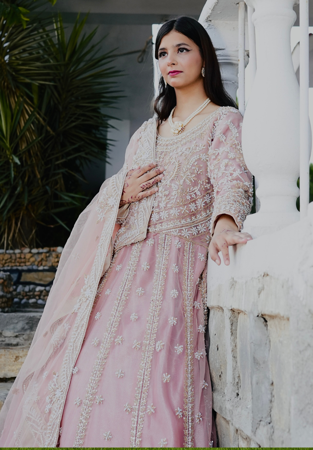 Amna Collection OP061 – Silk Bridal Walima with Crystal & Raisham Work