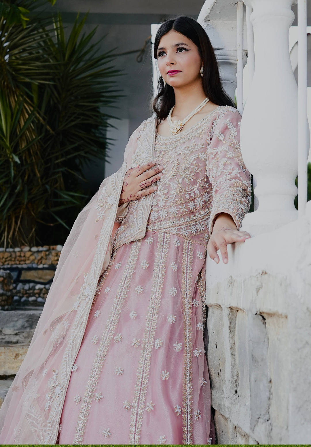 Amna Collection OP061 – Silk Bridal Walima with Crystal & Raisham Work