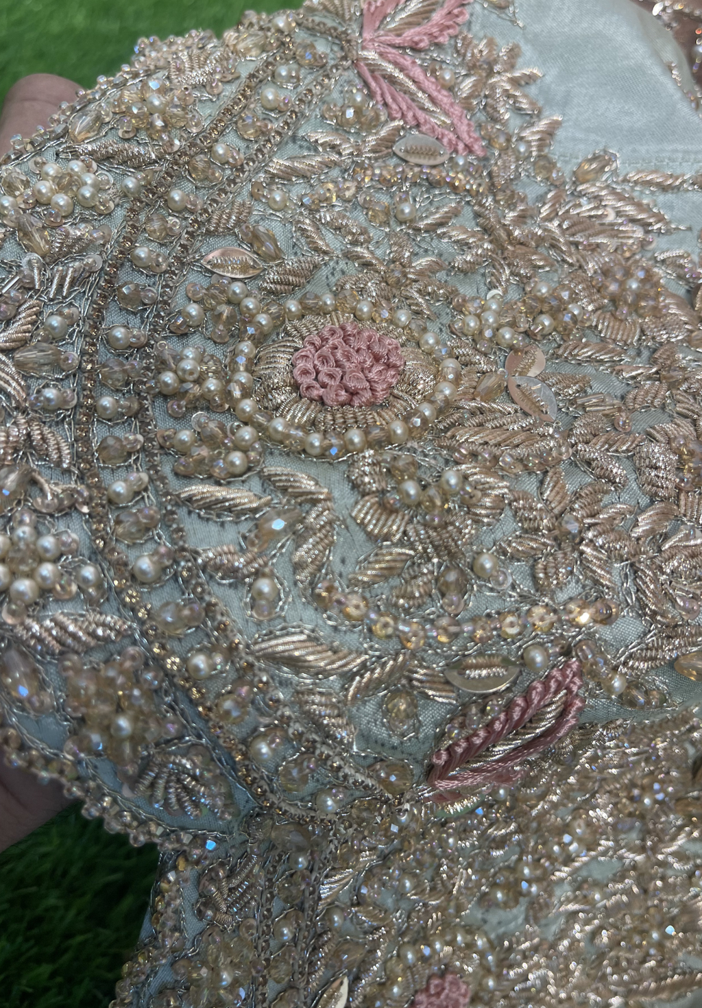 Amna Collection CC056 – Silk Bridal Walima with Crystal & Raisham Work