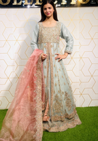 Amna Collection SS057 – Net Bridal Walima with Crystal & Raisham Work