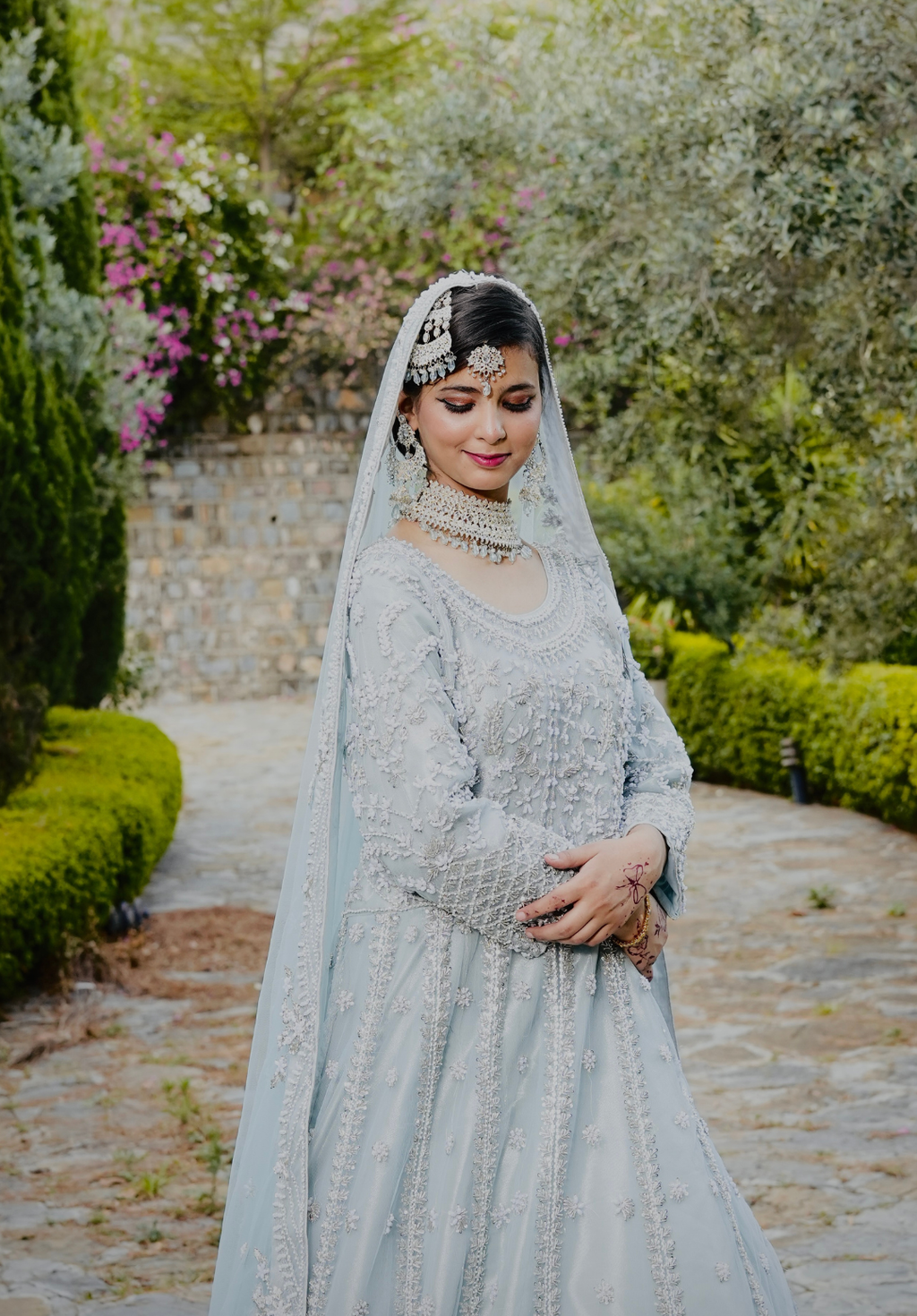 Amna Collection BN060 – Silk Bridal Walima with Crystal & Raisham Work