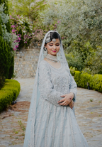 Amna Collection BN060 – Silk Bridal Walima with Crystal & Raisham Work