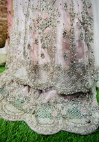 Amna Collection DE052 – Organza Bridal Walima with Crystal & Raisham Work