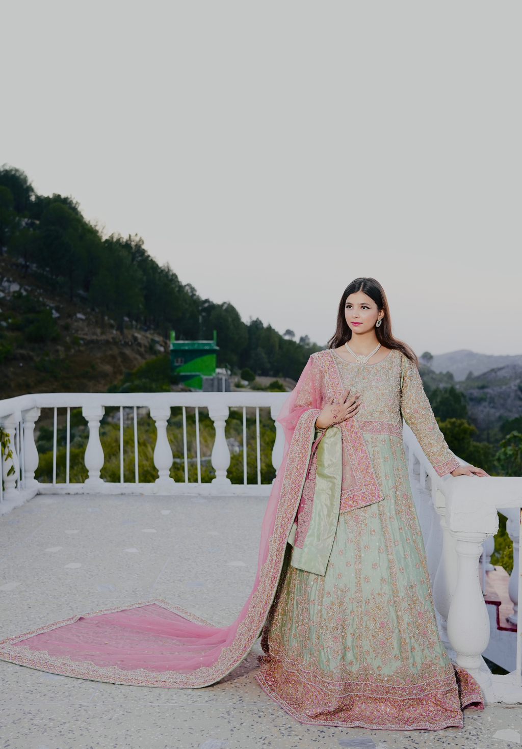 Amna Collection BB059 – Silk Bridal Walima with Crystal & Raisham Work