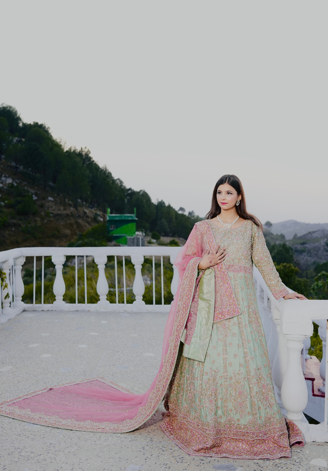 Amna Collection BB059 – Silk Bridal Walima with Crystal & Raisham Work