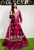 Amna Collection Le011 – Sheesha Silk Bridal Formal with Crystal & Raisham Work
