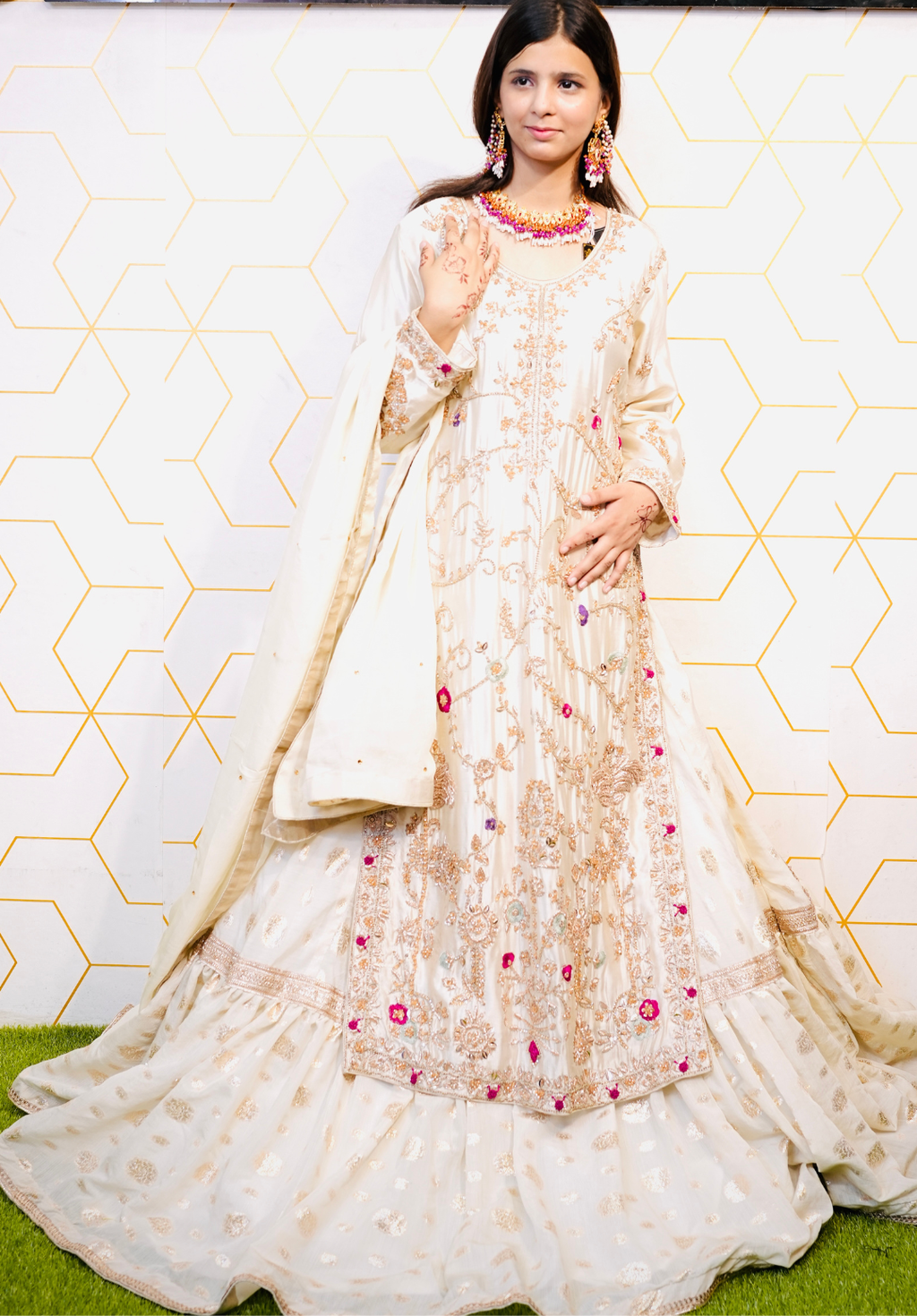 Amna Collection MoR004 – Silk Bridal Formal with Pure Silk Dupatta & Crystal Work