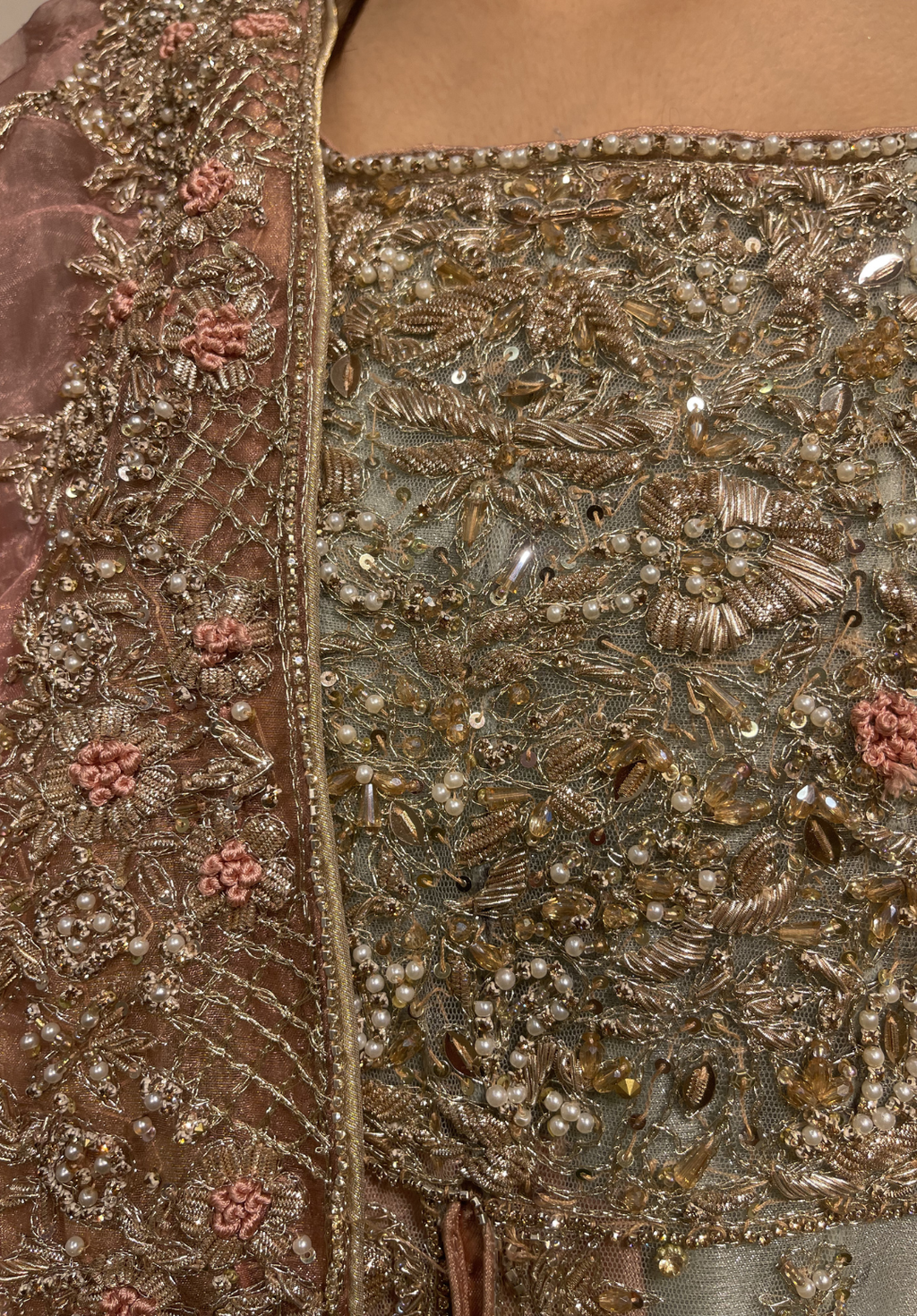 Amna Collection SS057 – Net Bridal Walima with Crystal & Raisham Work