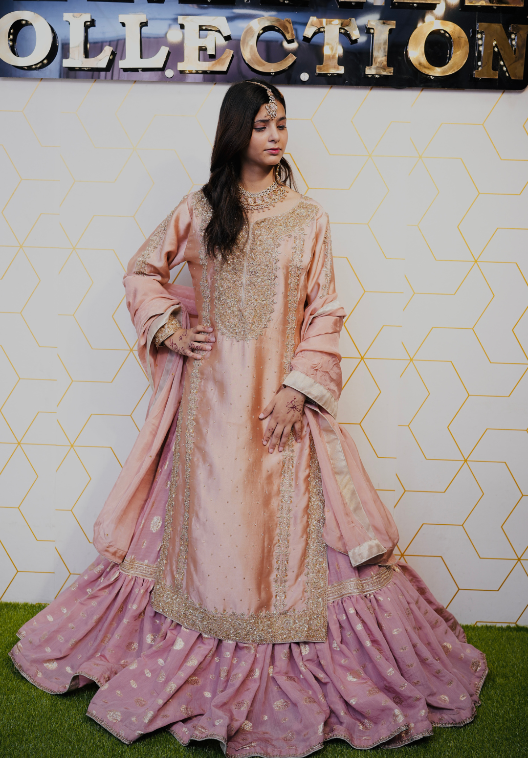 Amna Collection Ab001 – Embroidered Party Wear Formal with Crystal & Raisham Work