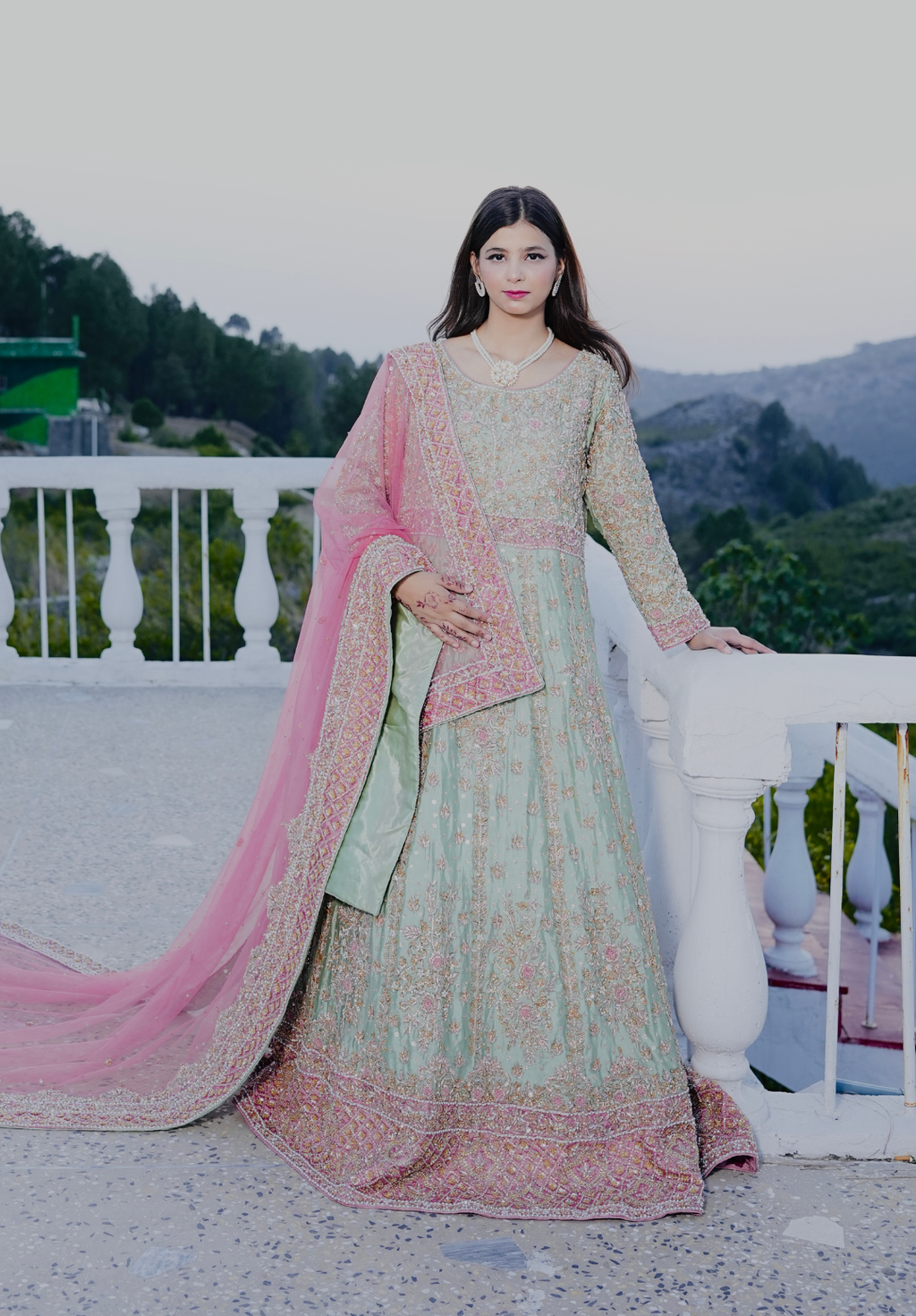 Amna Collection BB059 – Silk Bridal Walima with Crystal & Raisham Work