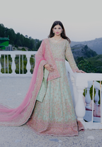 Amna Collection BB059 – Silk Bridal Walima with Crystal & Raisham Work