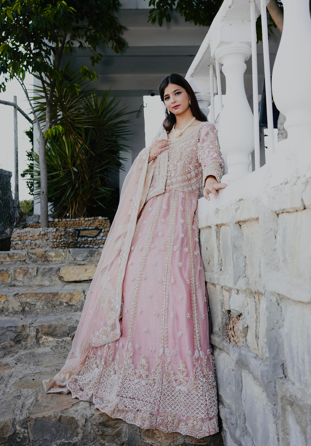 Amna Collection OP061 – Silk Bridal Walima with Crystal & Raisham Work