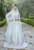 Amna Collection BN060 – Silk Bridal Walima with Crystal & Raisham Work