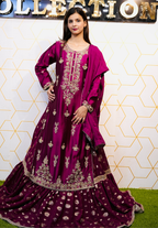 Amna Collection DR010 – Silk Bridal Formal with Pure Silk Dupatta & Crystal Work