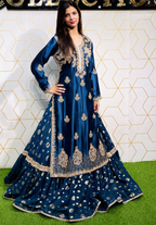 Amna Collection Le011 – Sheesha Silk Bridal Formal with Crystal & Raisham Work