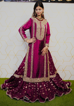 Amna Collection Ab001 – Embroidered Party Wear Formal with Crystal & Raisham Work