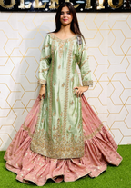 Amna Collection We021 – Sheesha Silk Bridal Formal with Crystal & Raisham Work