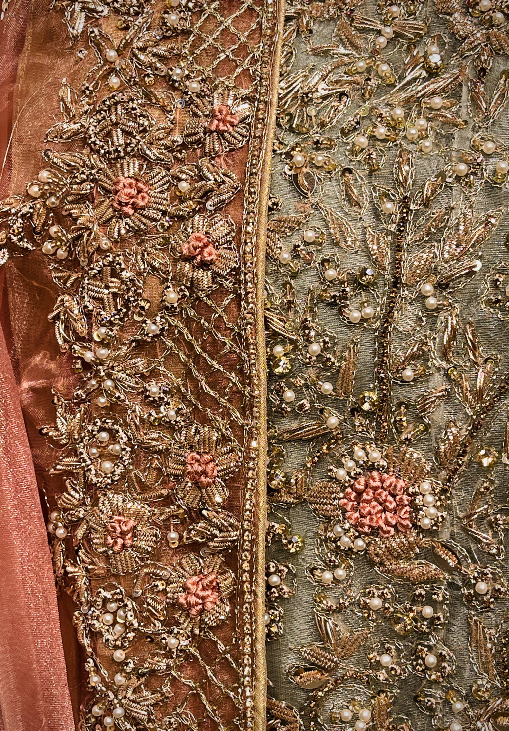 Amna Collection DE052 – Organza Bridal Walima with Crystal & Raisham Work