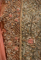 Amna Collection DE052 – Organza Bridal Walima with Crystal & Raisham Work