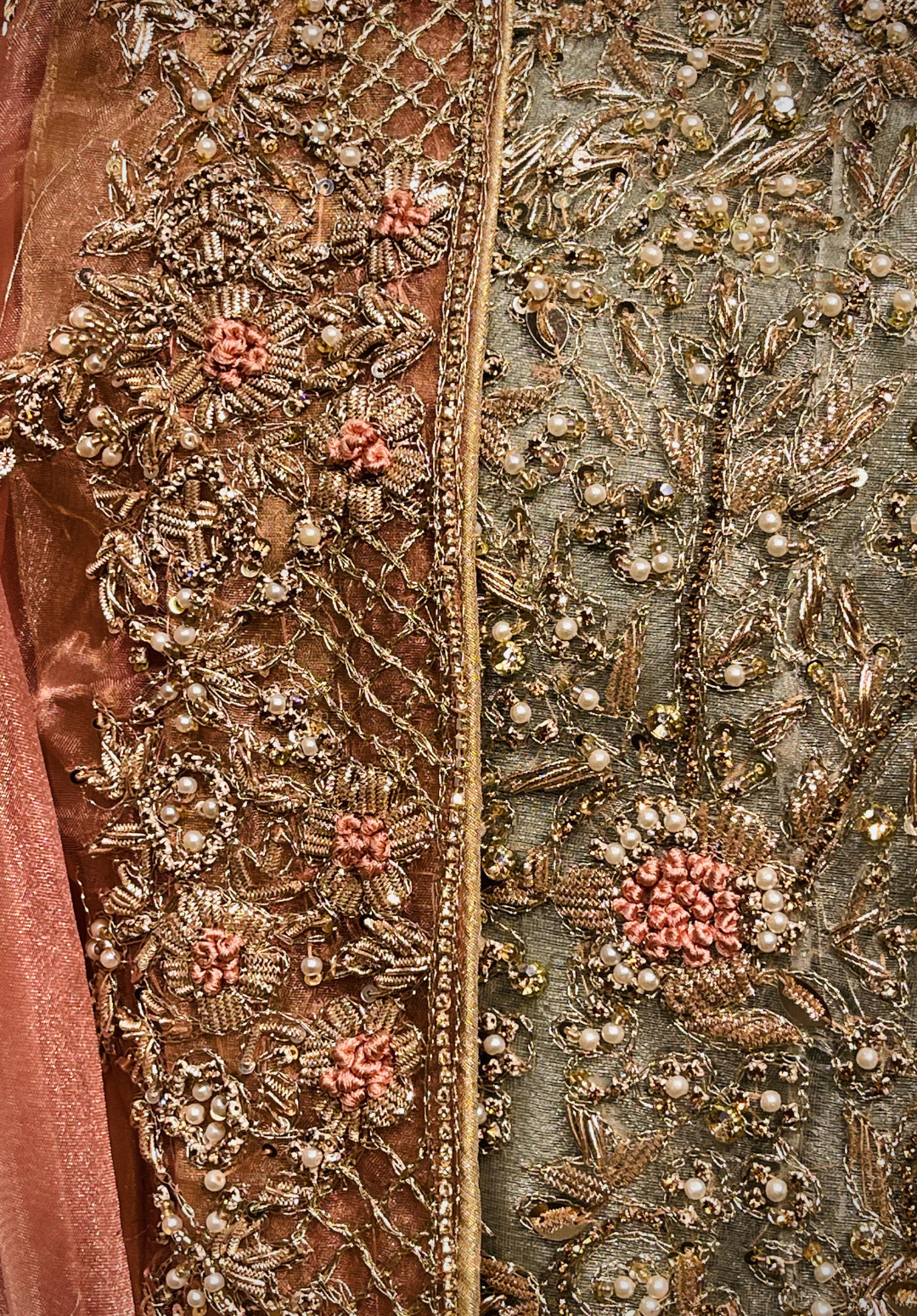 Amna Collection DE052 – Organza Bridal Walima with Crystal & Raisham Work