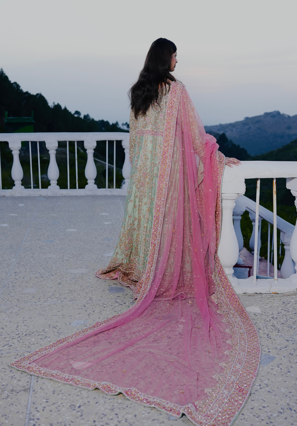 Amna Collection BB059 – Silk Bridal Walima with Crystal & Raisham Work
