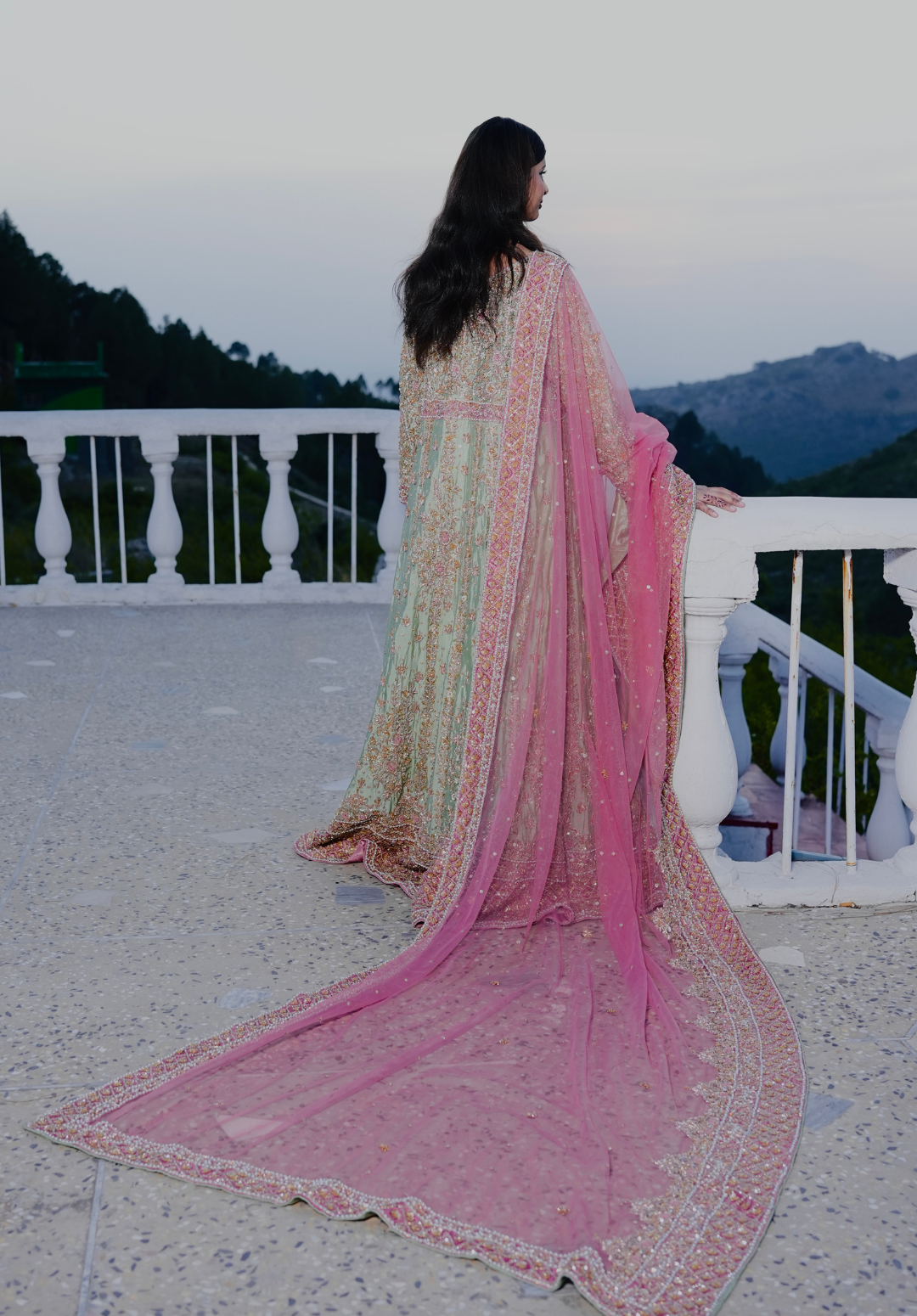 Amna Collection BB059 – Silk Bridal Walima with Crystal & Raisham Work