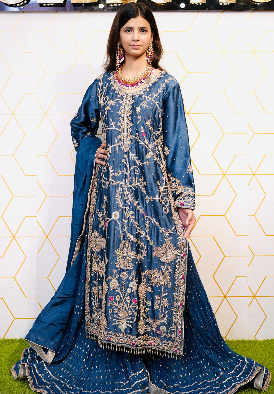 Amna Collection MoR004 – Silk Bridal Formal with Pure Silk Dupatta & Crystal Work